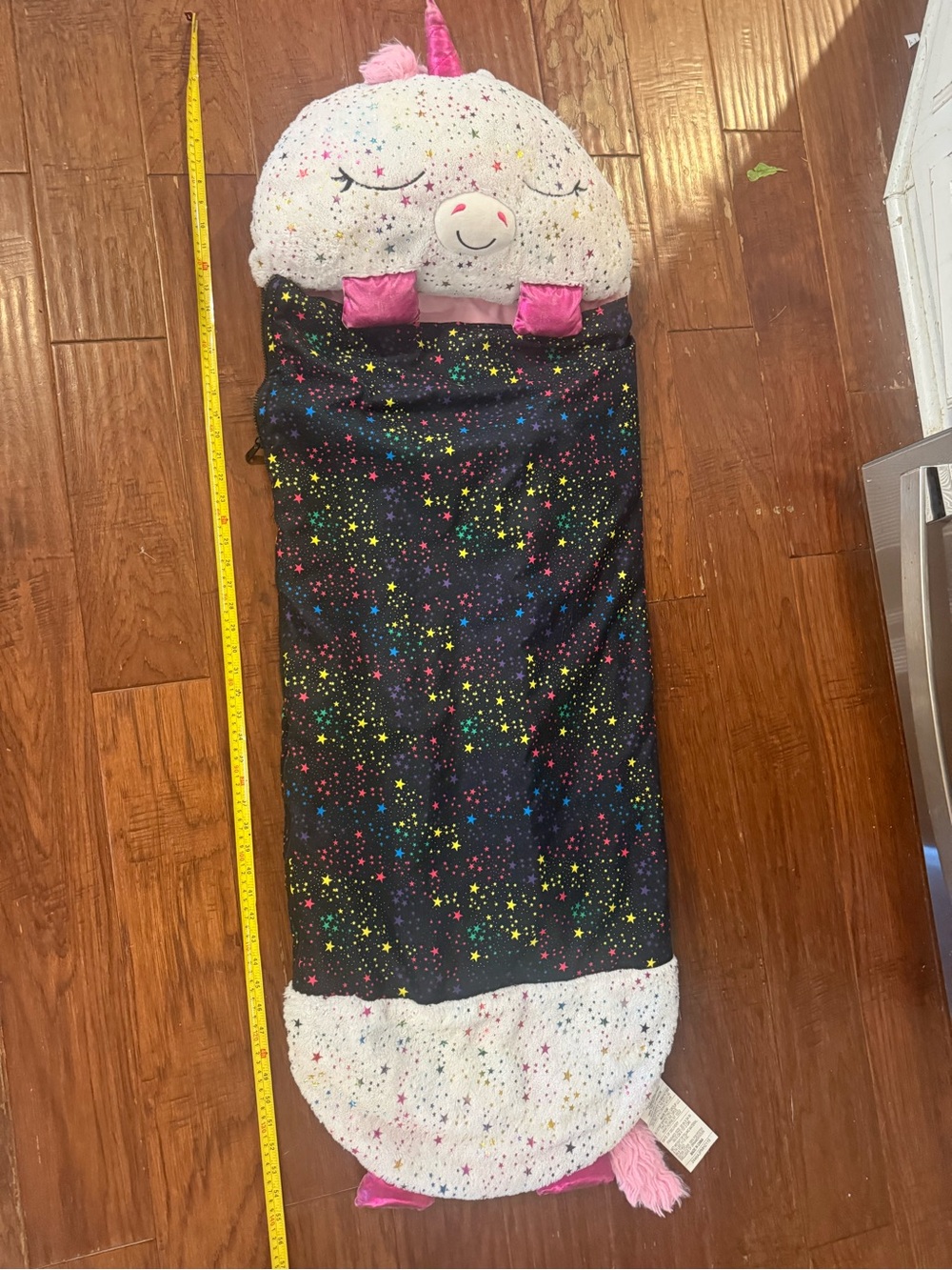 Girls' Black Star Print Unicorn Sleeping Bag happy napper  - Pink Accent